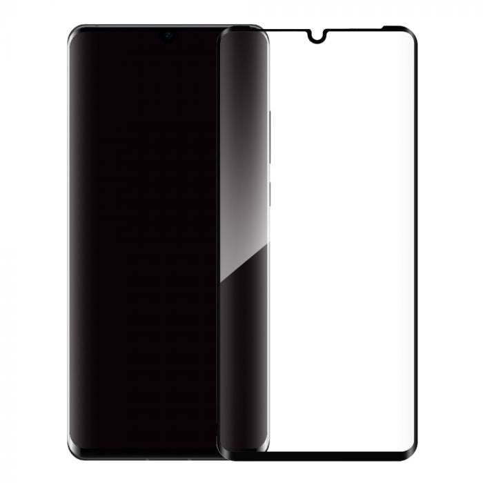 Folie Sticla Curbata, compatibila cu Huawei P30 Pro Full Face Negru, Flippy - vivimall.ro