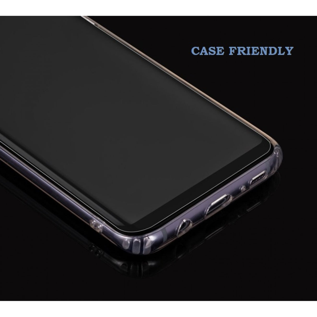 Folie Sticla Securizata Curbata Flippy pentru Samsung Galaxy S9, Transparenta HD, Lipici pe margini, Contur Negru - vivimall.ro