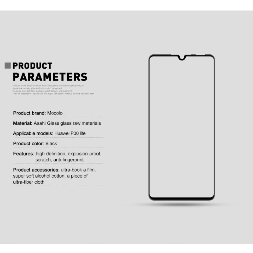 Folie Sticla Flippy® compatibila cu Huawei P30 Lite 111D Negru - vivimall.ro