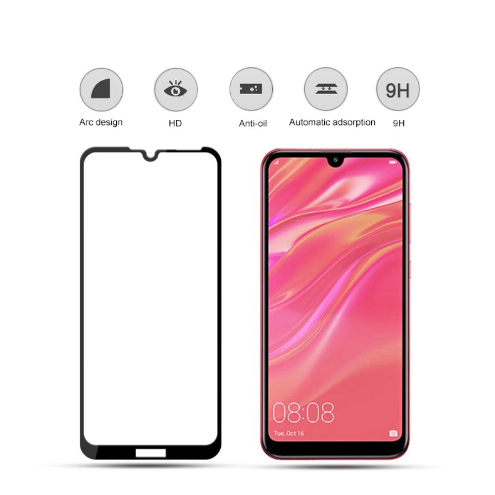 Folie Sticla Flippy® compatibila cu Huawei Y7 2019 111D Negru - vivimall.ro