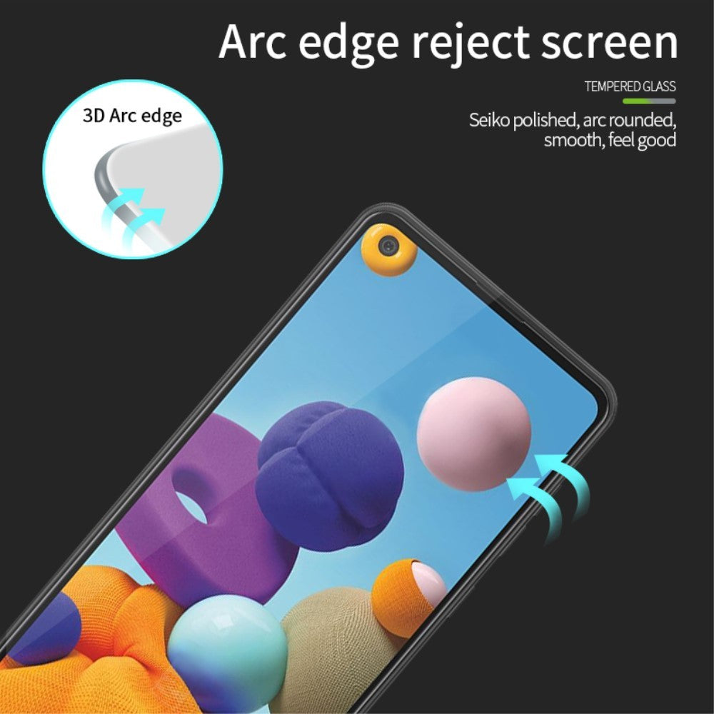 Folie Sticla Flippy® pentru Samsung A21S 111D Negru - vivimall.ro