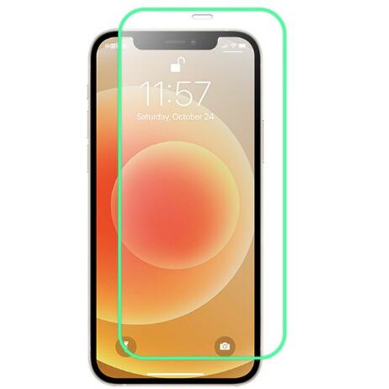 Folie Sticla Securizata Flippy, Luminous, compatibila cu Apple iPhone 12 Pro, Margine fosforescenta verde - vivimall.ro