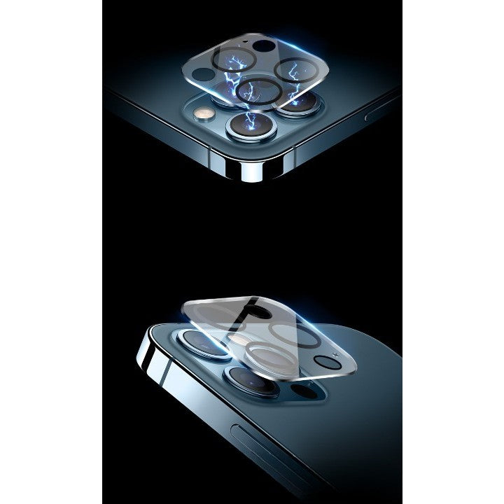 Folie Sticla pentru Camera, compatibila cu Apple iPhone 14 Pro / 14 Pro Max, Transparent cu margini negre - vivimall.ro