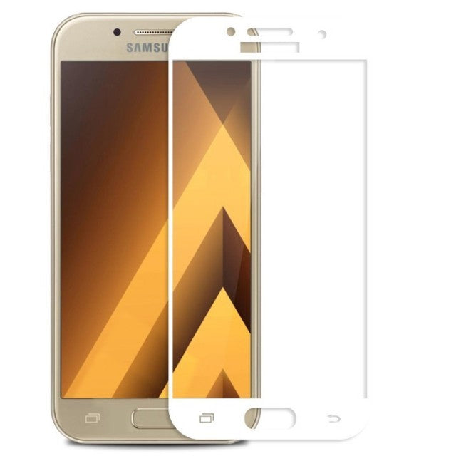 Folie Sticla Samsung Galaxy A3 2017 Full Face Alb - vivimall.ro
