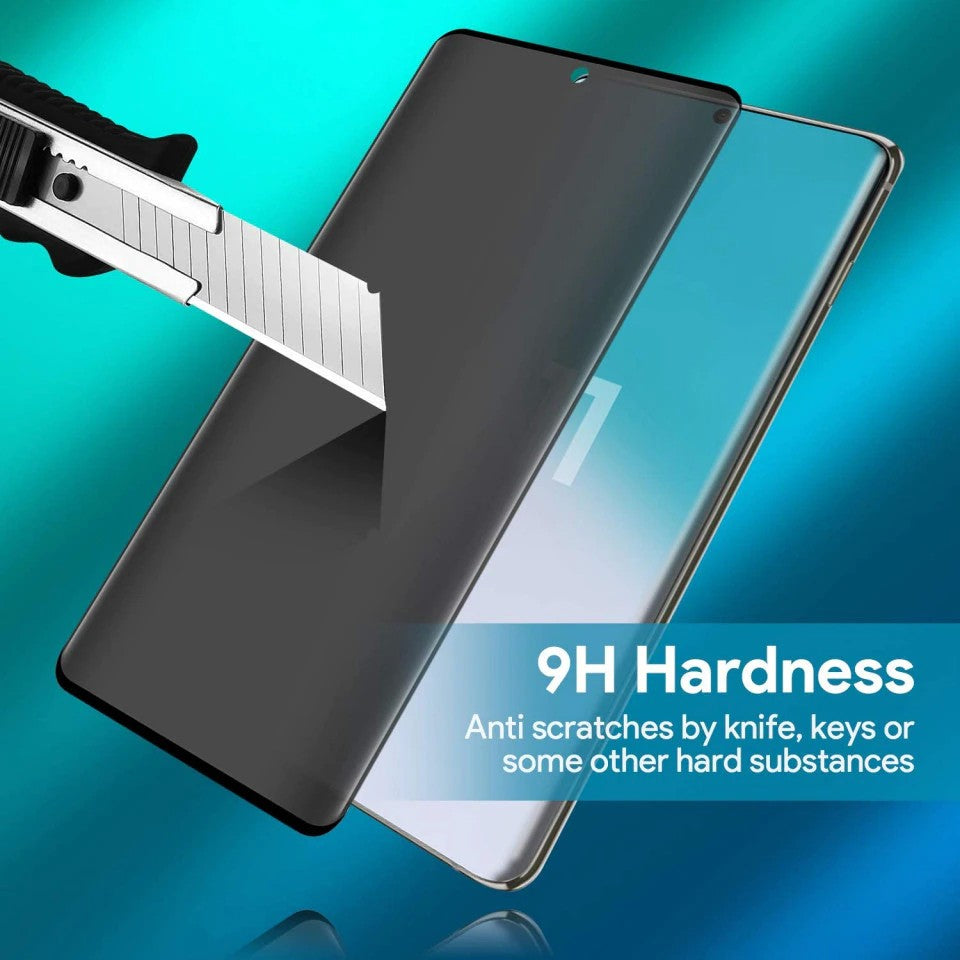 Folie Sticla Securizata Curbata Flippy pentru Samsung Galaxy S20 Plus Full Glue Privacy Negru - vivimall.ro