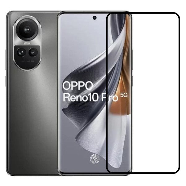 Folie sticlă securizată Full Glue pentru Oppo Reno 10 Pro, margini negre, vedere frontală
