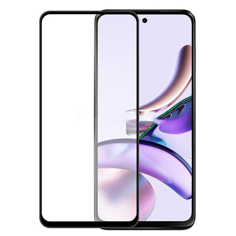 Folie sticlă securizată pentru Motorola Moto G13, Full Glue, margini negre, vedere frontală