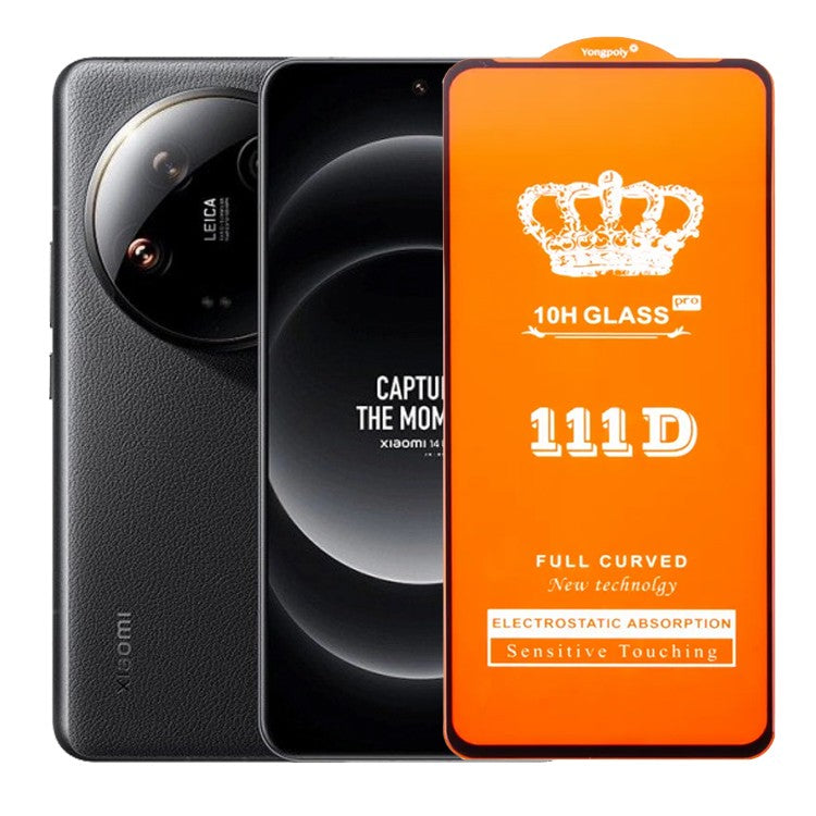 Folie Sticla Securizata pentru Xiaomi 14 Ultra, Vivimall, Sticla de Protectie Compatibila cu Xiaomi 14 Ultra, Full Cover 111D, HD, Margini Negre, Transparenta - vivimall.ro