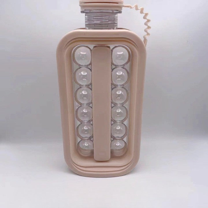 Forma pentru Gheata 2 in 1 Portabila, Vivimall, sub Forma de Sticla, Sfere, Diametru 3 cm, Multifunctional, 17 Bilute, 27.5 x 11.4 x 5.5 cm, Culoare Roz Pal - vivimall.ro