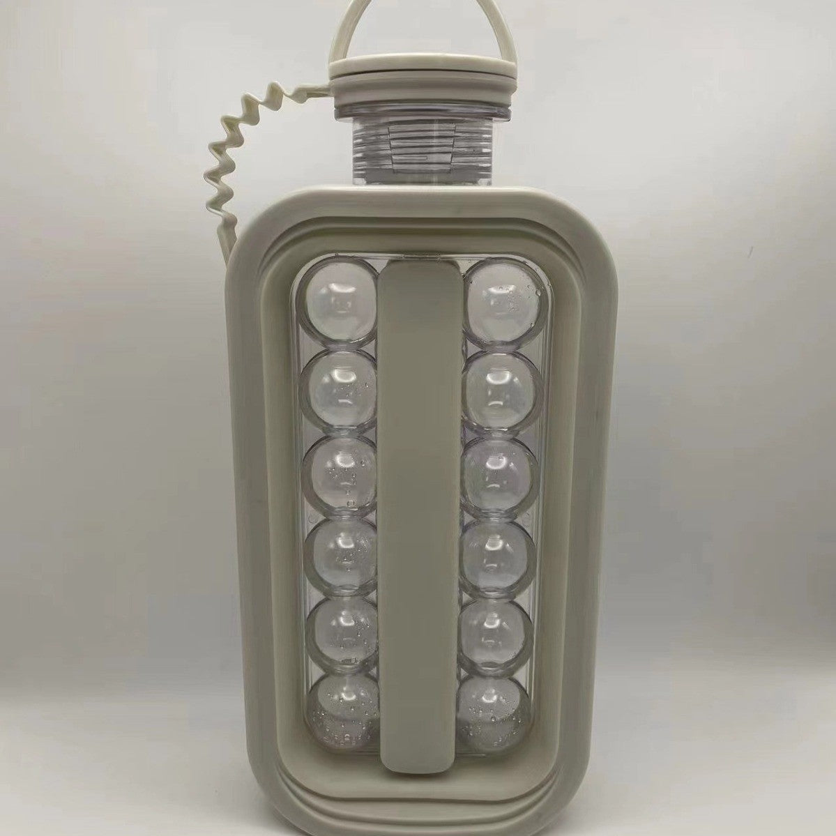 Aparat de gheata portabil 2 in 1, Vivimall, tava din sticla, diametru 3 cm, multifunctional, 17 cuburi de gheata, 27,5 x 11,4 x 5,5 cm, culoare alb gri - vivimall.ro