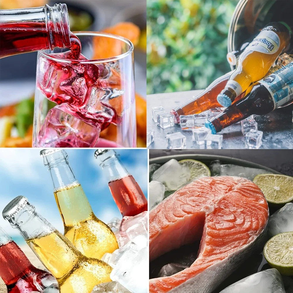 Forma pentru Gheata, Vivimall, 6 Forme Patrate cu Capac, din Silicon, 17 x 12 x 6 cm, Negru - vivimall.ro