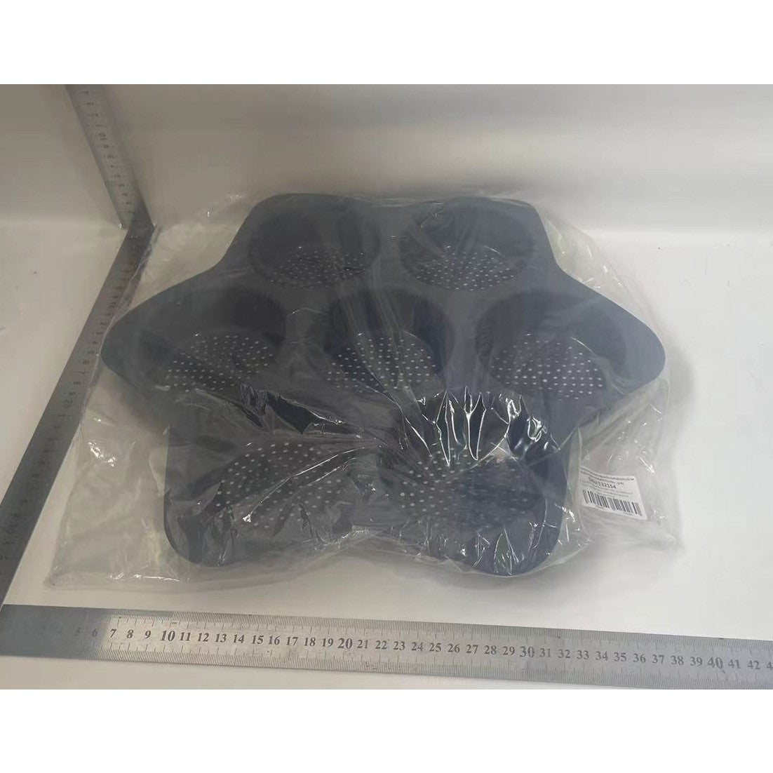 Forme de Silicon pentru Copt, Vivimall, 7 Forme Rotiunde, pentru Burgeri si Prajituri, 38.5 x 4 cm, Negru - vivimall.ro