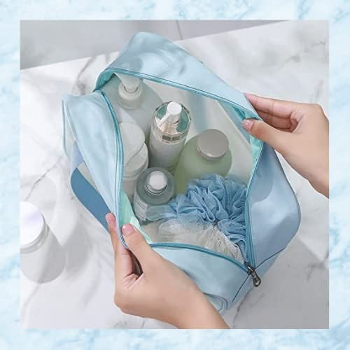 Geanta Cosmetice de Voiaj, Vivimall, Impermeabila, Translucida Mata, 26 x 15 x 10 cm, Albastru - vivimall.ro