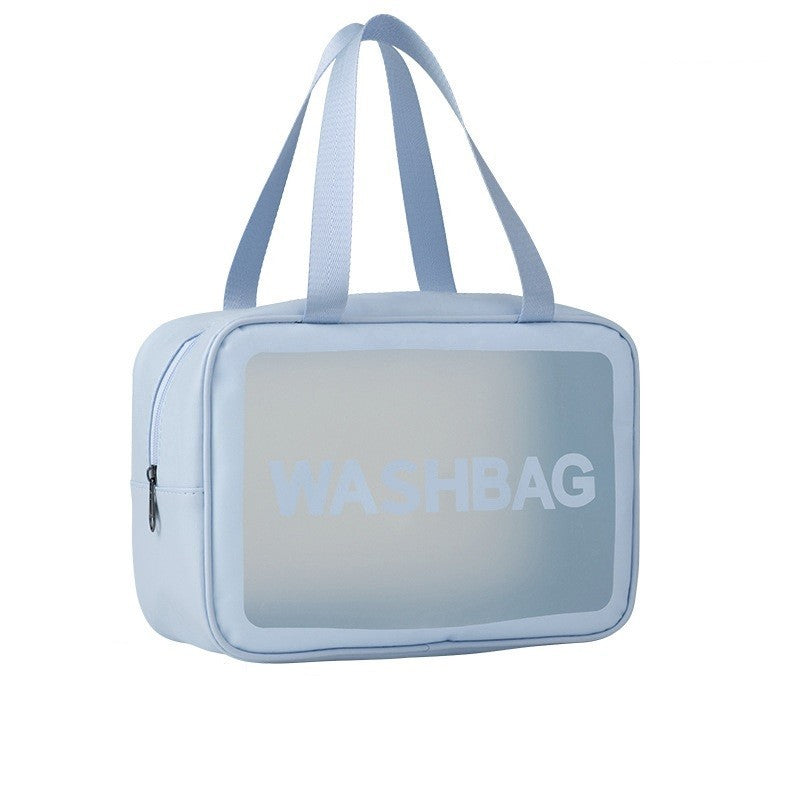 Geanta Cosmetice de Voiaj, Vivimall, Impermeabila, Translucida Mata, 26 x 15 x 10 cm, Albastru - vivimall.ro