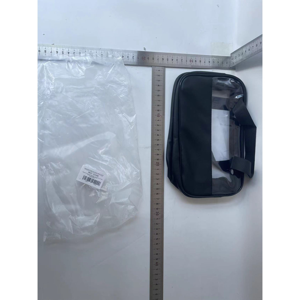 Geanta cosmetice Flippy, pentru voiaj sau organizare, material PVC/textil, impermeabila, portabila, 26 x 15 x 10 cm, negru - vivimall.ro