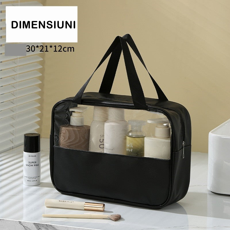 Geantă Cosmetice, Pentru Voiaj Sau Organizare, Material PVC Textil, Impermeabilă, Portabilă, 30 x 21 x 12 cm - vivimall.ro