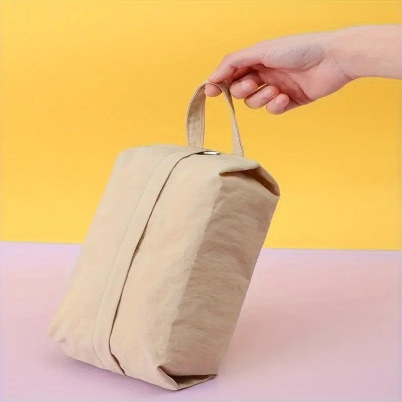 Geanta de Depozitare, Vivimall, Pentru Haine Mici, Lenjerie, Sosete, Cosmetice, Impermeabila, cu Maner, 10x20x3 cm, Crem - vivimall.ro