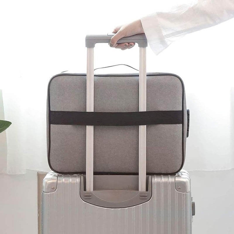 Geanta Vivimall pentru Depozitare Acte si Documente, Facturi, Carduri, cu Cod de Securitate, 5 Compartimente, Impermeabila, 37 x 20 x 27 cm, Gri - vivimall.ro