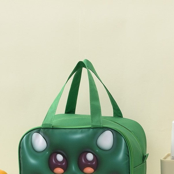 Geanta Frigorifica, Cu Desene Animat 3D, Portabila Pentru Copii, De Pranz, Din Panza Oxford, 27.5X18X20 Cm, Model Crocodil, Verde - vivimall.ro