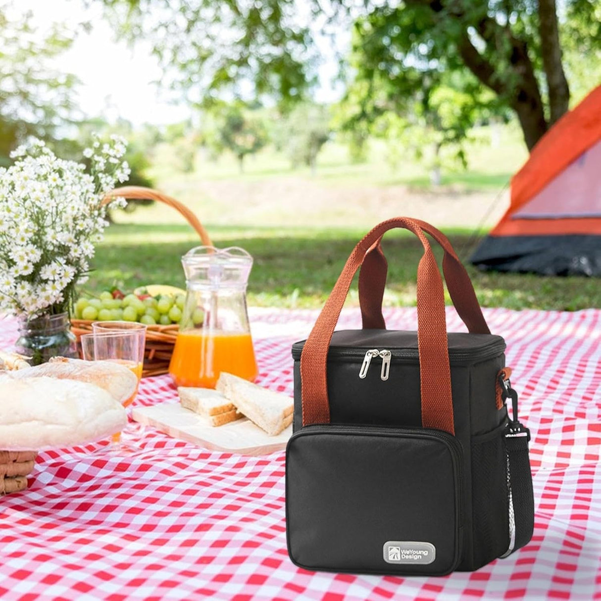 Geanta Termo-Izolanta, Vivimall, Multifunctionala, 1 Compartiment Principal, 1 Buzunar Lateral Exterior, Impermeabila, Manere si Bretea de Umar, 25x22x15 cm, Negru - vivimall.ro