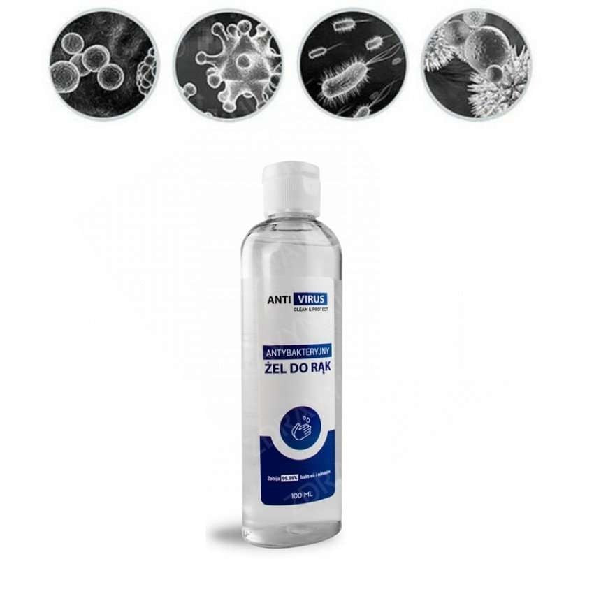 Gel antibacterian pentru maini Anti Virus, 80% Ethanol, 100 ml - vivimall.ro