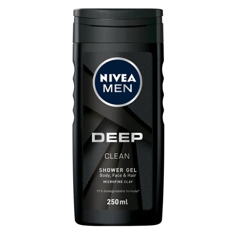 Nivea Férfi Tusfürdő, Deep Clean, 250 ml