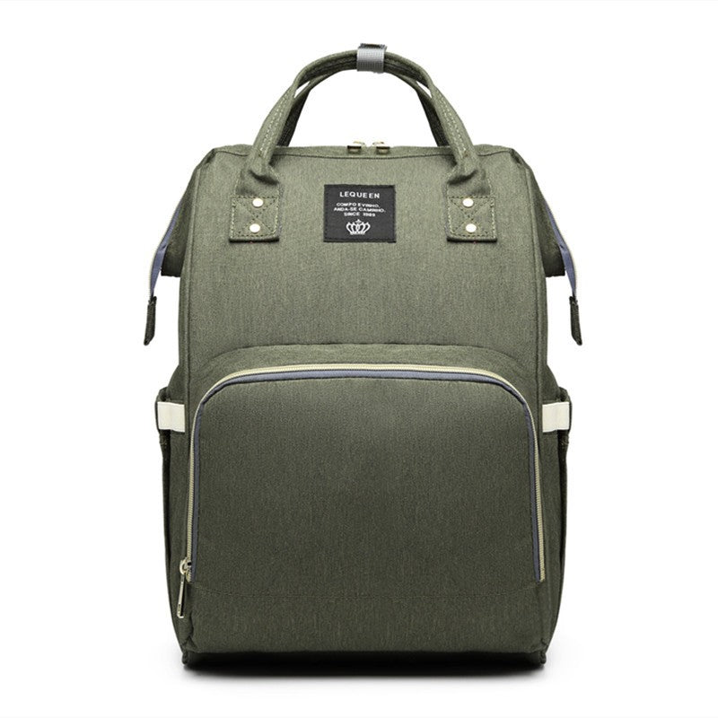 Rucsac Multifunctional pentru Mamici, Vivimall, din Panza Oxford, Compartimentare Multipla, Impermeabil, 43 x 18 x 26 cm, Verde Army - vivimall.ro