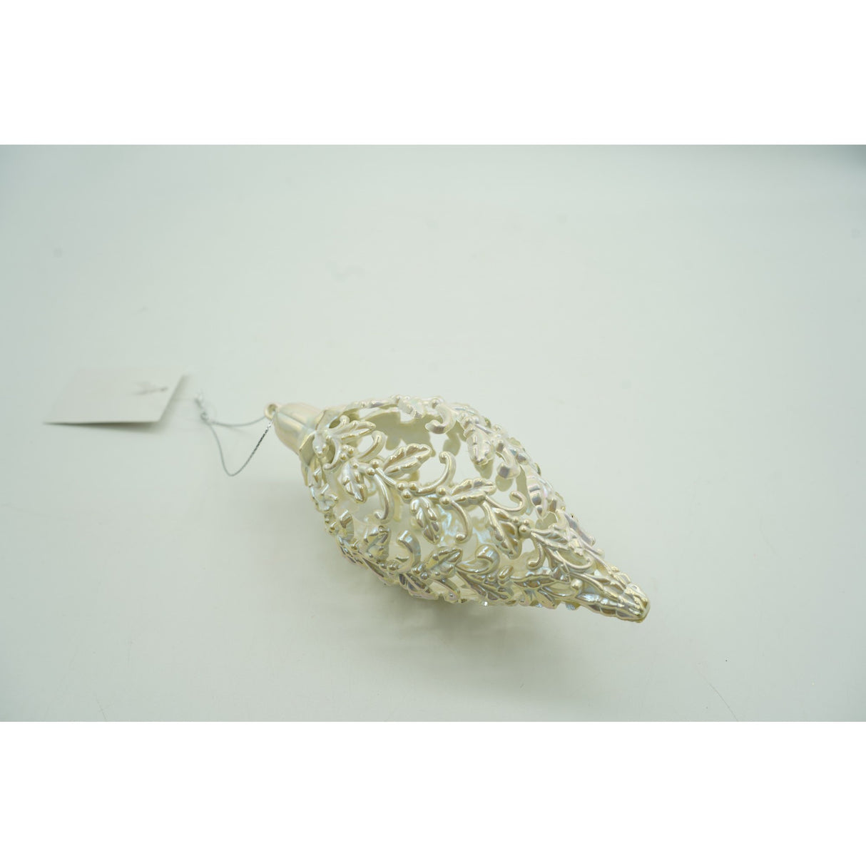 Glob de Craciun, Perlat, in forma de Con de brad, 6 cm x 15 cm, Plastic, Vivimall - vivimall.ro