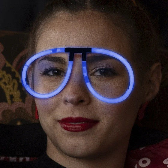 Ochelari Decorativi, Vivimall, din Plastic, Fluorescenti, Accesoriu Petrecere, Albastru - vivimall.ro