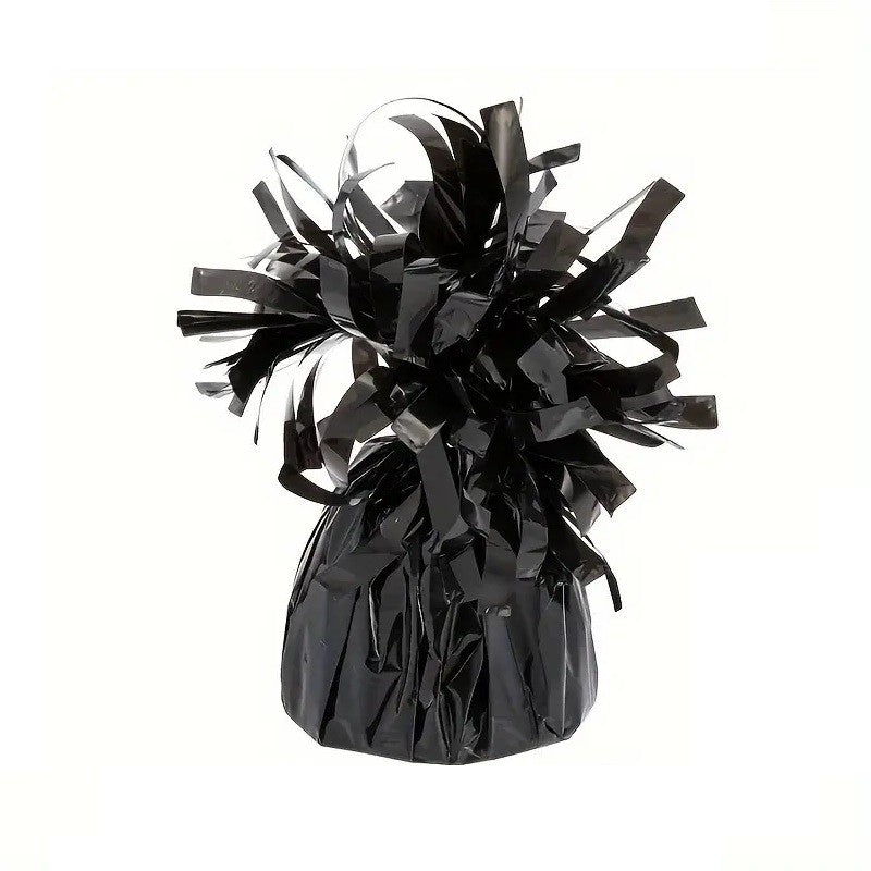 Greutate pentru Baloane cu Heliu, Vivimall, din Folie cu Franjuri, 170g, 13 x 5 x 3 cm, Negru - vivimall.ro