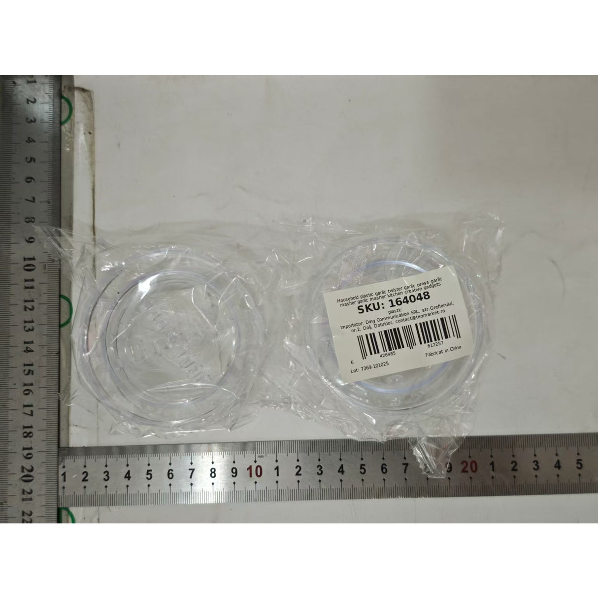 Zdrobitor de Usturoi, Flippy, Multifunctional, din Plastic, Prin Rasucire, 4 x 7.5 cm, Transparent