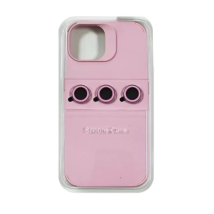 Husa Apple iPhone 13 Pro, Vivimall, din Silicon Lichid, Interior din Microfibra, Lentile Fosforescente de Protectie Camera, Anti Amprenta, Rezistenta la Socuri, Roz - vivimall.ro