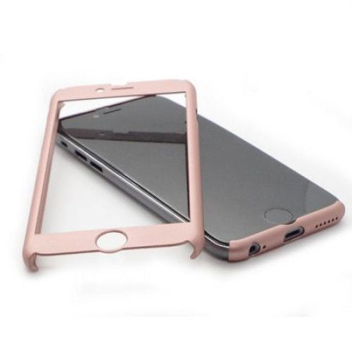 Husa Apple iPhone 6/6S IPAKY Full Cover 360 Roz Auriu + Folie Cadou - vivimall.ro
