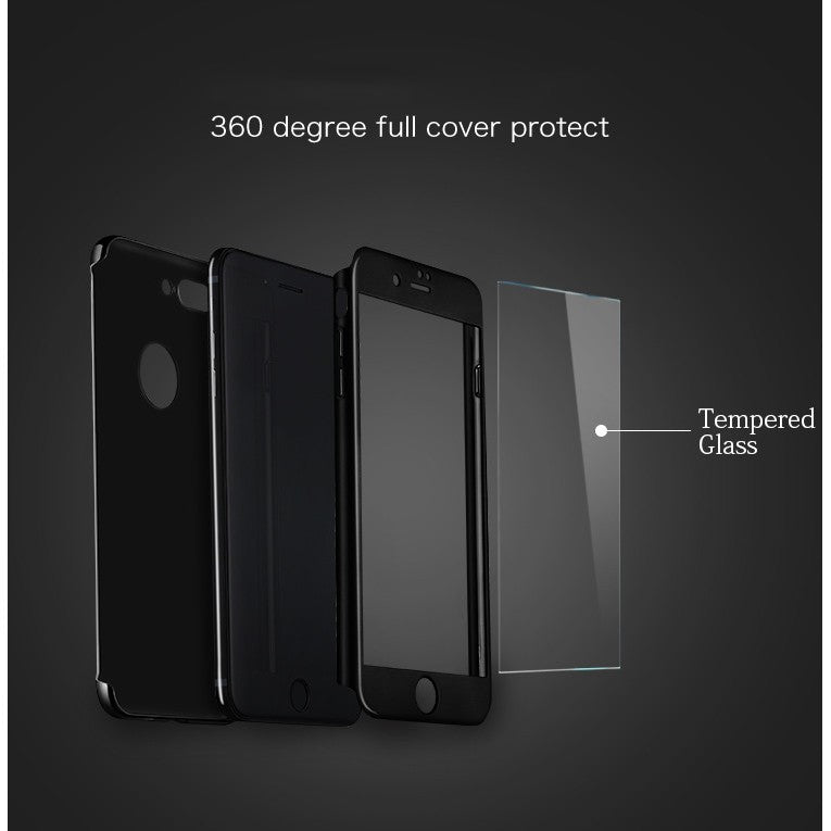 Husa Apple iPhone 6+/6S+ Joyroom (Fata + Spate) Rosu + Folie de protectie - vivimall.ro