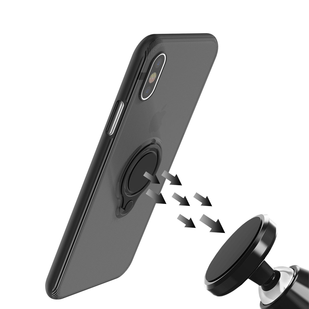 Husa Apple iPhone 6 Armor Ring cu inel magnetic Negru - vivimall.ro
