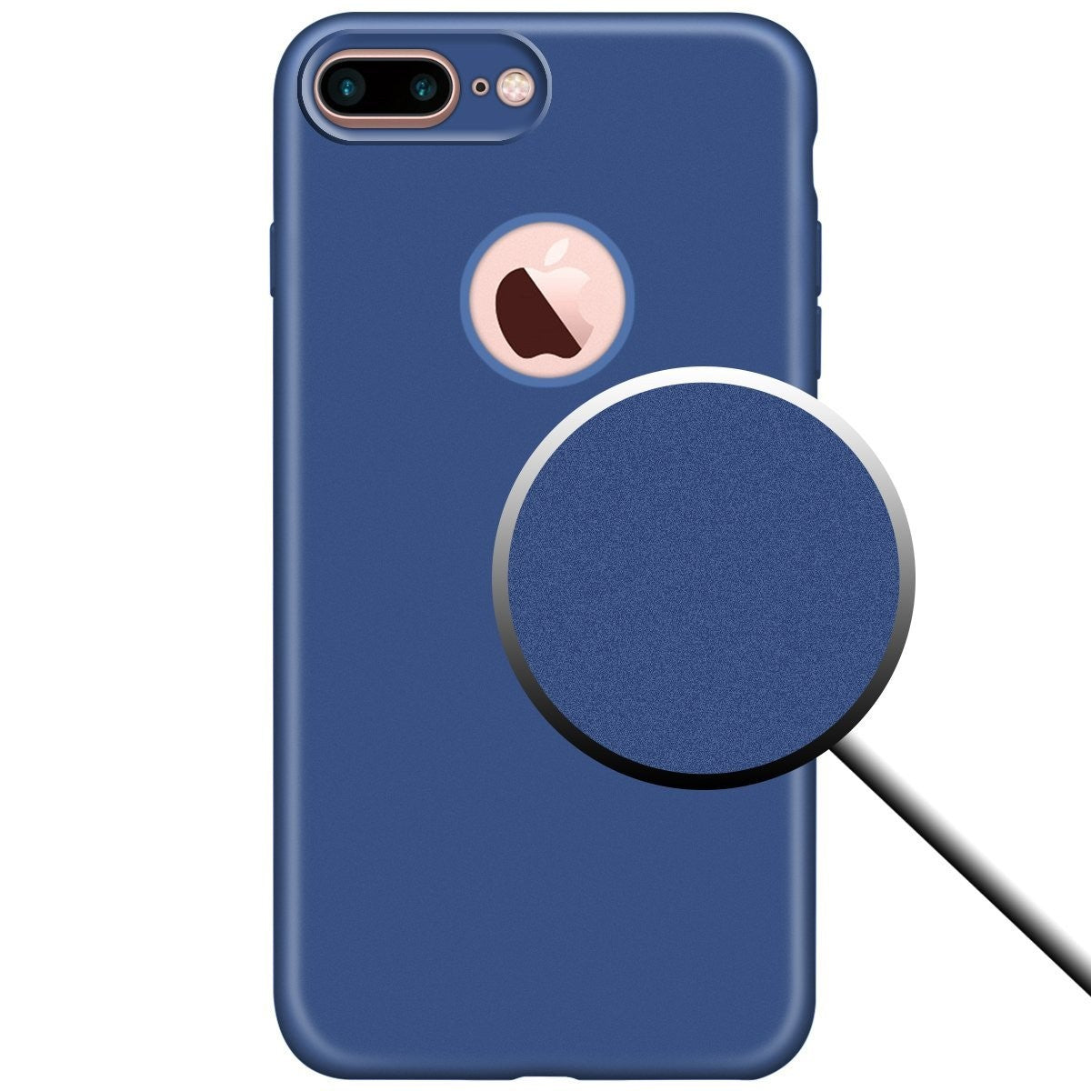 Husa Apple iPhone 7 Plus Full Silicone 360 Albastru - vivimall.ro