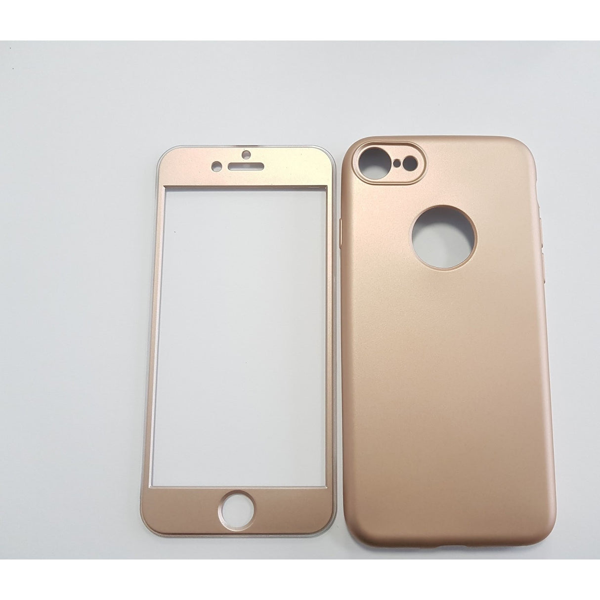 Husa Apple iPhone 7 Plus Full Silicone 360 Auriu - vivimall.ro
