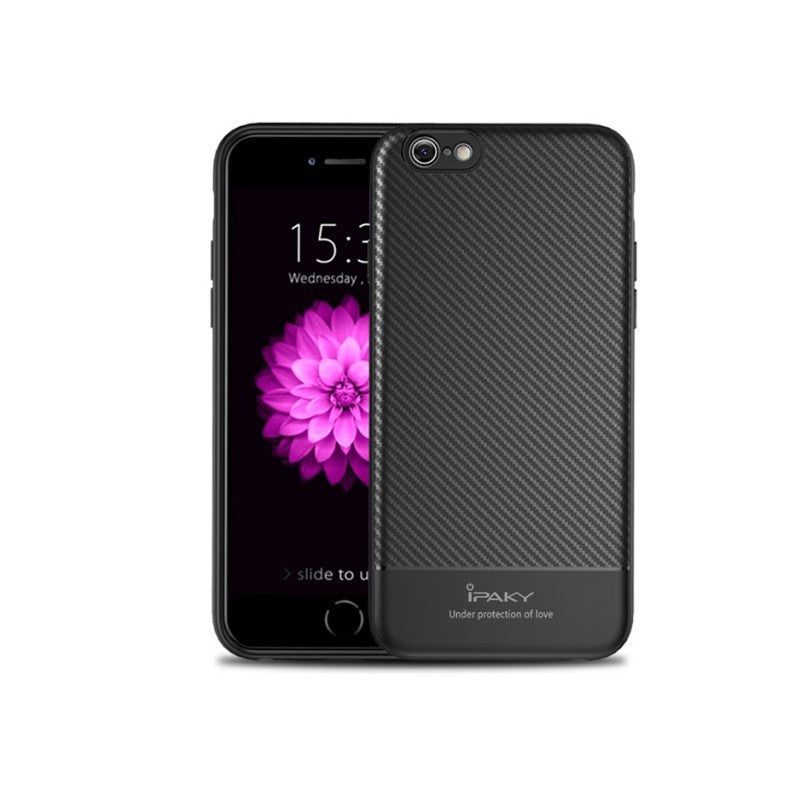 Husa Apple iPhone 8 IPAKY Carbon Fiber Negru - vivimall.ro