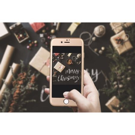 Husa Apple iPhone 8 Plus IPAKY Full Cover 360 Auriu + Folie Cadou - vivimall.ro