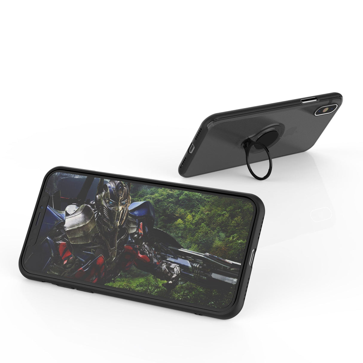 Husa Apple iPhone X Armor Ring cu inel magnetic Negru - vivimall.ro