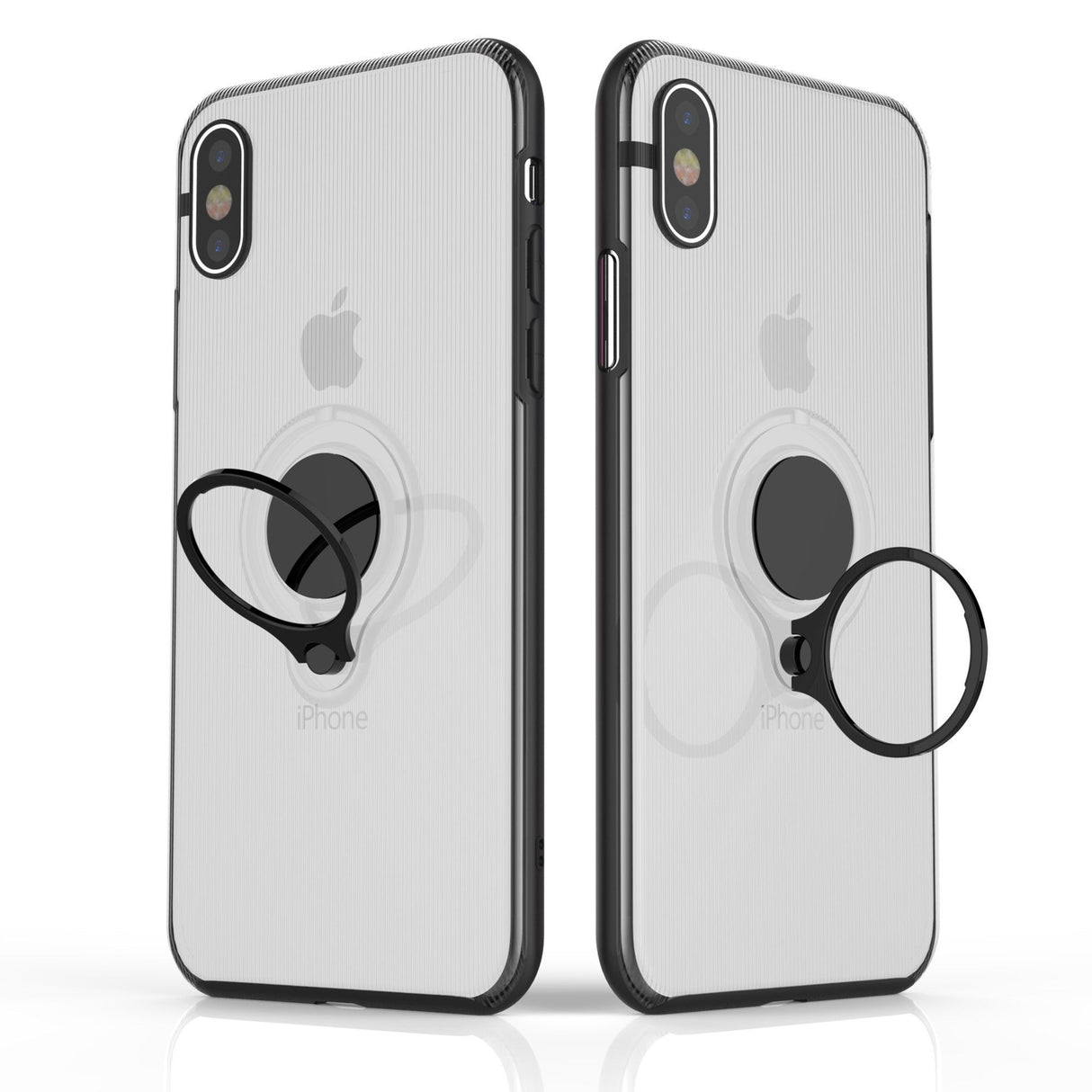 Husa Apple iPhone X Armor Ring cu inel magnetic Transparent - vivimall.ro