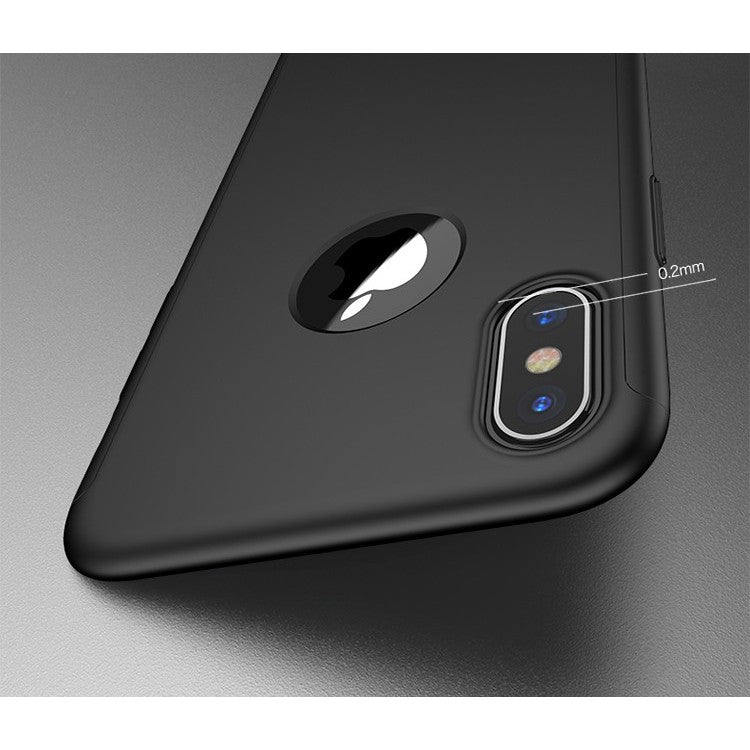 Husa Apple iPhone X IPAKY Full Cover 360 Negru + Folie Cadou - vivimall.ro