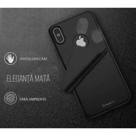 Husa Apple iPhone X IPAKY Full Cover 360 Negru + Folie Cadou - vivimall.ro