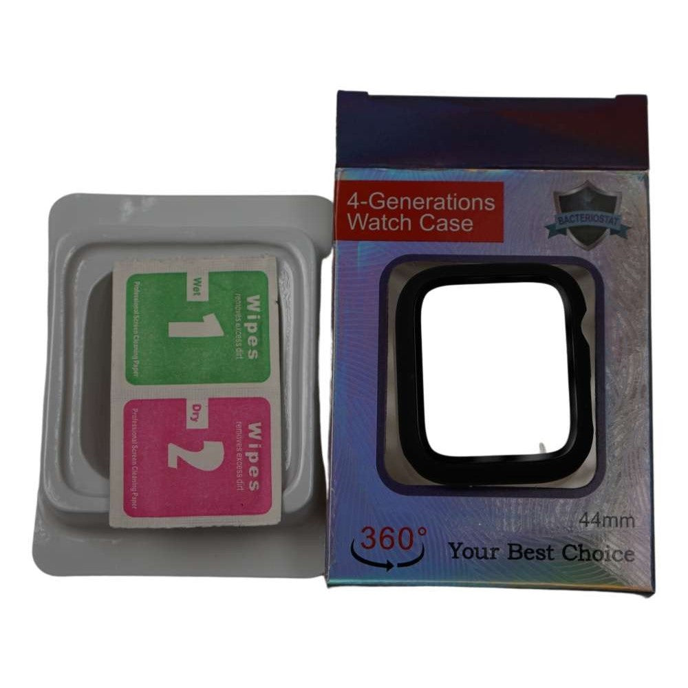 Husa Apple Watch Seria 4/5 44 mm, full cover 360 cu folie sticla inclusa, negru - vivimall.ro