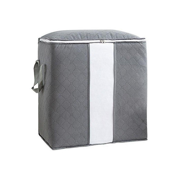 Husa de Depozitare, Vivimall, Intrebuintare Multipla, Pliabila, cu Fermoar Bidirectional si Fereastra Laterala Transparenta, Lavabila, 50x48x28 cm, Gri - vivimall.ro