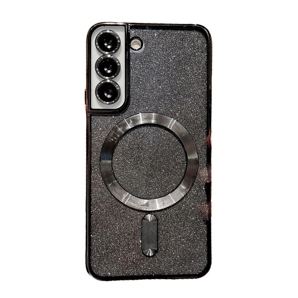 Husă Samsung Galaxy S24 Glitter Chrome MagSafe din TPU, culoare negru, vedere frontală spate