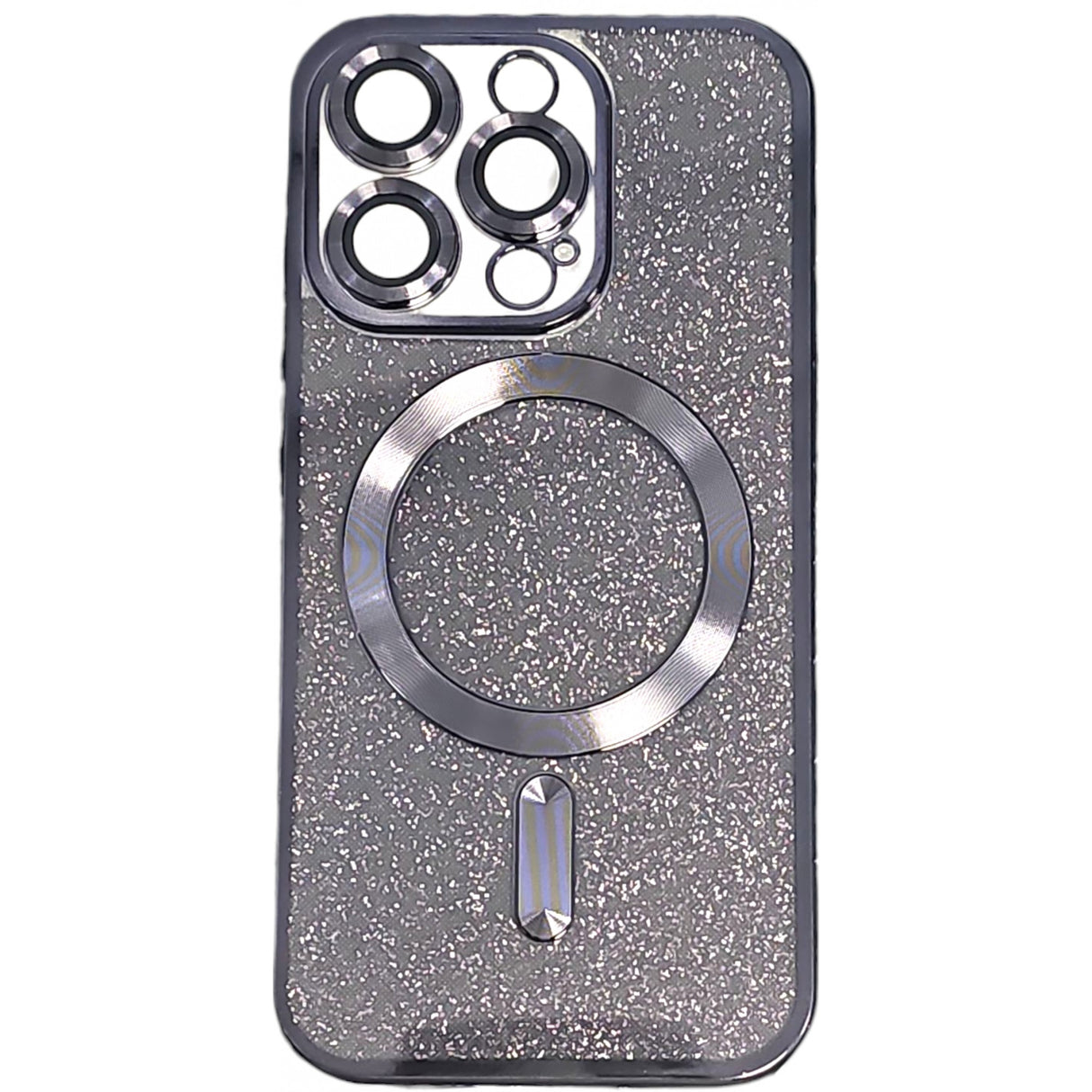 Detaliu sistem magnetic MagSafe husă iPhone 14 Pro neagră TPU, compatibilitate accesorii magnetice