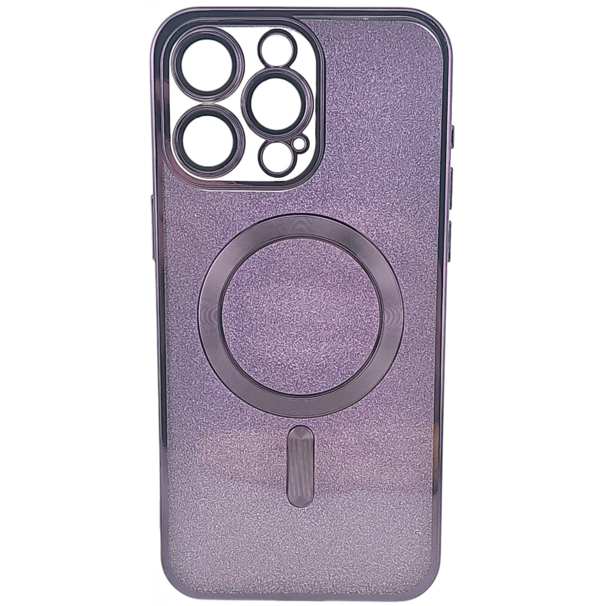 Detaliu inel protecție lentilă cameră husă iPhone 14 Pro TPU mov, sistem magnetic MagSafe integrat