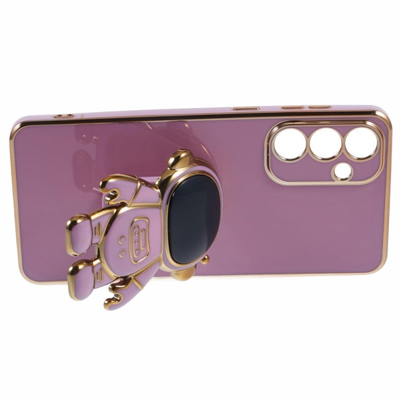 Husa Telefon 2in1, Vivimall, Compatibila Samsung Galaxy S23, Carcasa TPU cu Suport Inclus Tip Astronaut, Protectie Camere, Mov - vivimall.ro