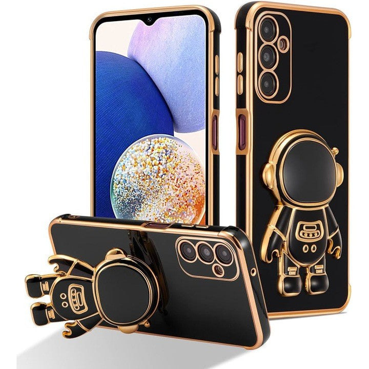 Husa Telefon 2in1, Vivimall, Compatibila Samsung Galaxy S23, Carcasa TPU cu Suport Inclus Tip Astronaut, Protectie Camere, Negru - vivimall.ro